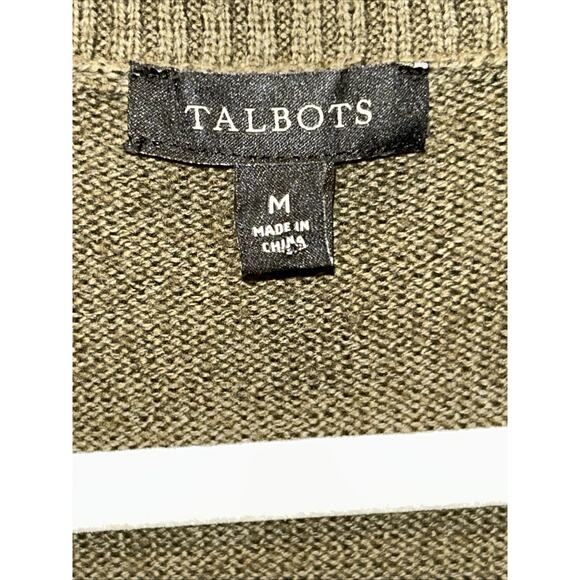 Talbots Supersoft Collared Sweater Dress Womens Medium Olive Green Quiet Luxury - Picture 5 of 9